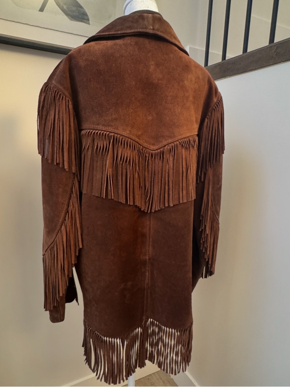 Sears Brown Suede Fringe Leather Jacket